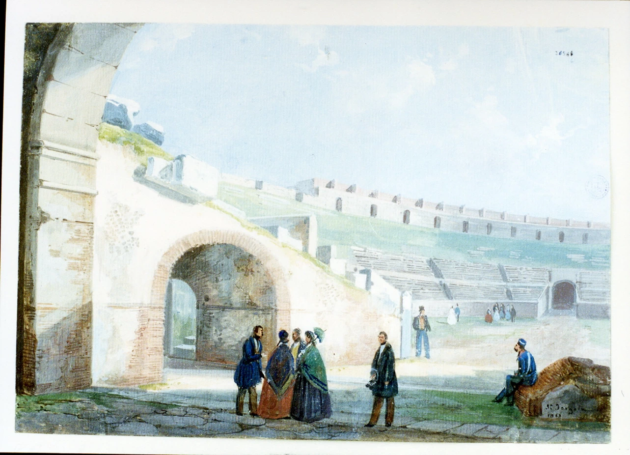 Anfiteatro di Pozzuoli con figure - Certosa di S.Martino, Napoli